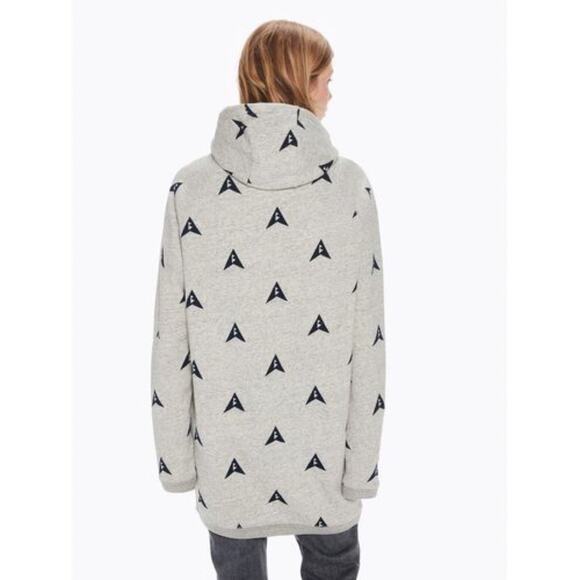 Scotch & Soda Ams Blauw All-Over Print Longline Sweatshirt Women's Size  S - Picture 2 of 11